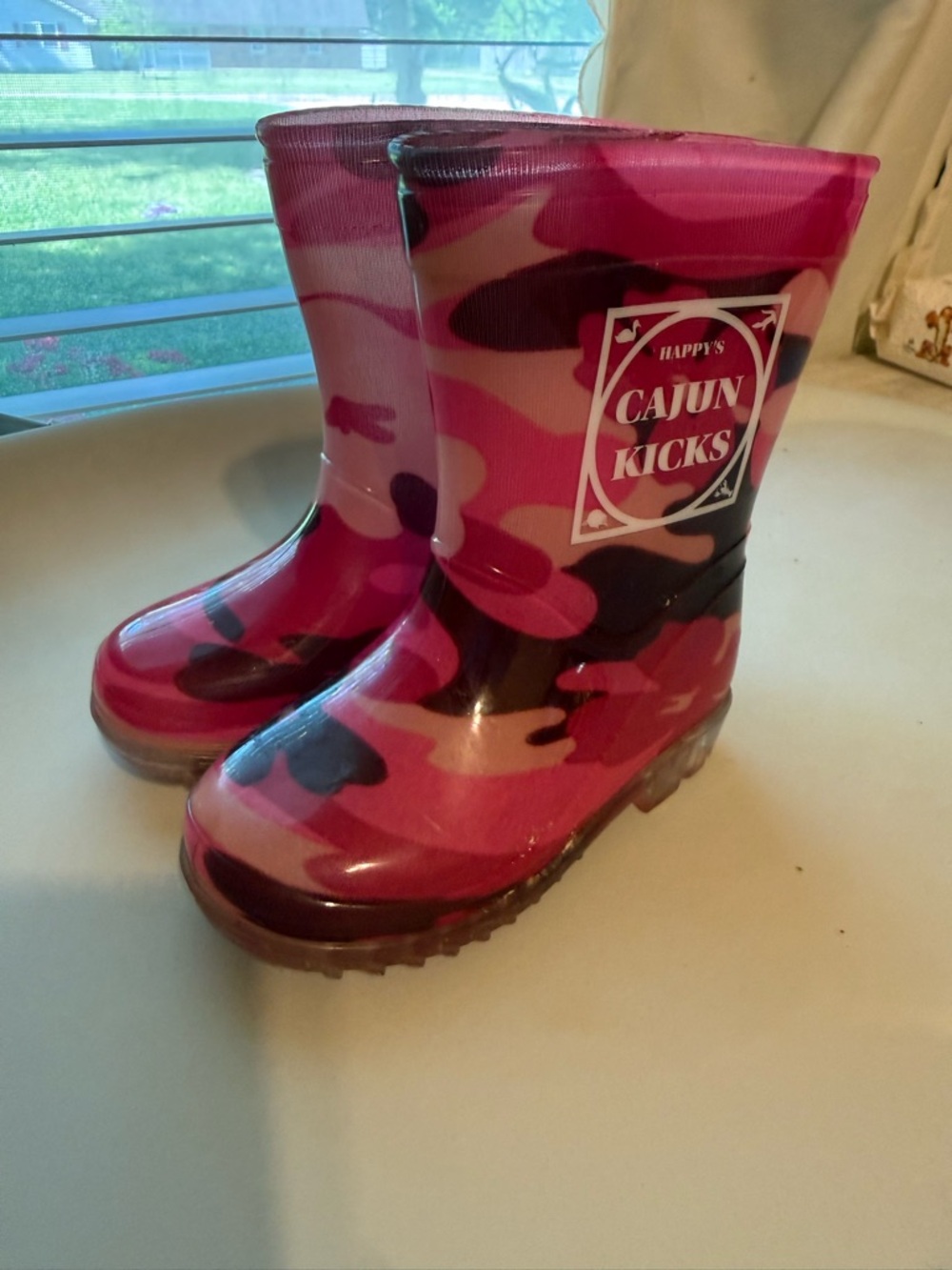 Happy's Cajun Kicks Pink Camo Rain Boots